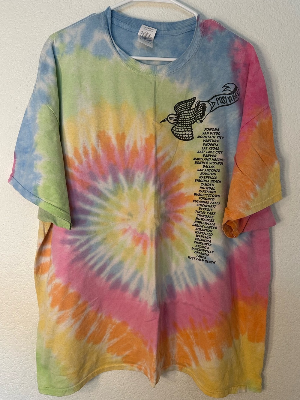 2018 Vans Warped Tour Tie-Dye Graphic T-Shirt 2XL Alternative Punk Emo
